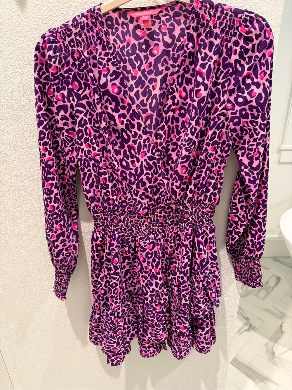 Lilly Pulitzer Purple & Pink Leopard Print Midi Dress